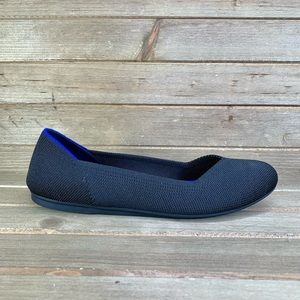 Womens Rothy’s Rounded Toe Flats Black Solid Sizs 8